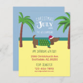 7月の予算のクリスマスパーティの招待状 (正面/裏面)