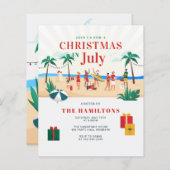 7月の予算クリスマスファミリーパーティの招待状 (正面/裏面)