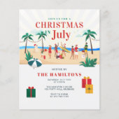 7月の予算クリスマスファミリーパーティの招待状 (正面)