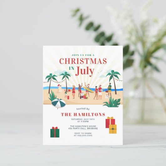 7月の予算クリスマスファミリーパーティの招待状 (スタンド正面)