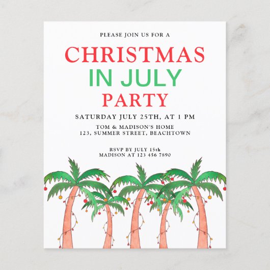 7月の予算パーティの招待状 (正面)