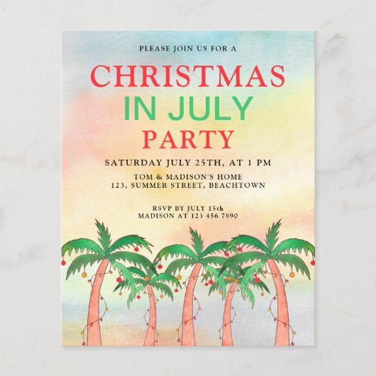 7月の予算パーティの招待状 (正面)