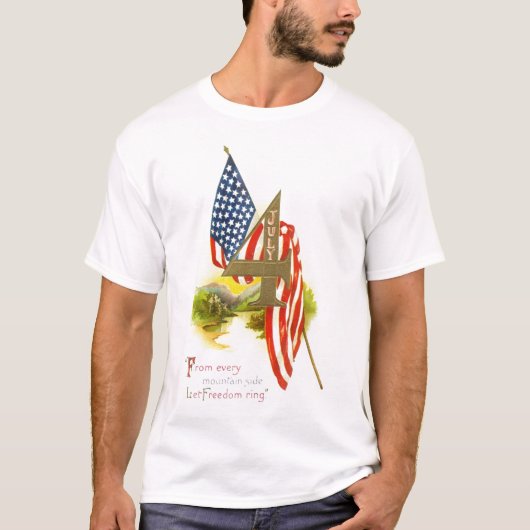 7月の休日のデザインの米国第4 Tシャツ (正面)