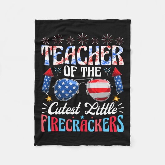 7月の先生の中で最も可愛い小爆竹 フリースブランケット (正面)