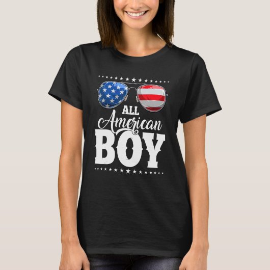 7月の全おもしろいアメリカン少年サングラスボーイズ4th tシャツ (正面)