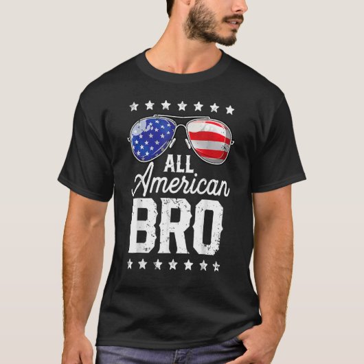 7月の全米ブロ4thアメリカ合衆国国旗 tシャツ (正面)