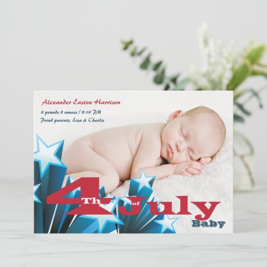 7月の写真の誕生の発表の第4 案内状 (スタンド正面)