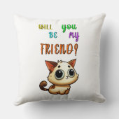 7月の友情の日に30匹の猫と友達になってくれないか クッション (裏面)