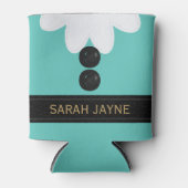 7月の可愛いクリスマス小妖精や小人衣装ティール（緑がかった色）クーラーボックス 缶クーラー (正面)