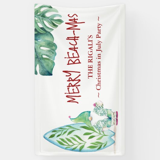 7月の可愛いクリスマス誕生日バナー 横断幕 (縦)