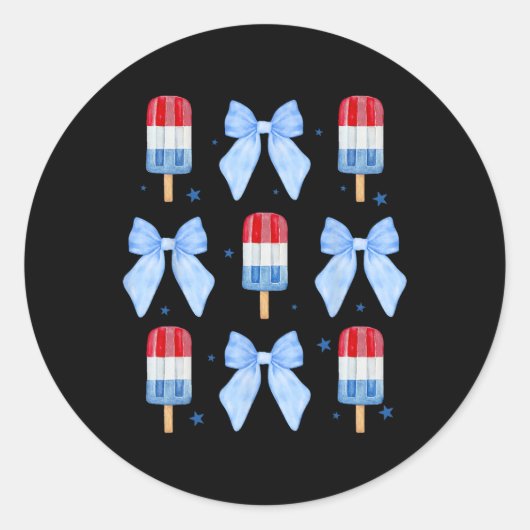 7月の可愛いポプシクルは愛国的な女性の子供たち1 ラウンドシール (正面)