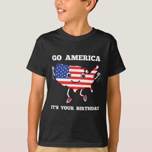 7月の可愛い4thアメリカ愛国的おもしろい tシャツ (正面)