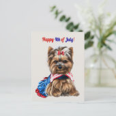 7月の可愛い4thシュナウザーパピー シーズンポストカード (スタンド正面)