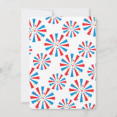 7月の同じ4日のパーティー赤と青 招待状 (裏面)