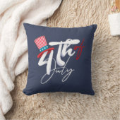 7月の四日文字と愛国的な帽子デザイン クッション (ブランケット)