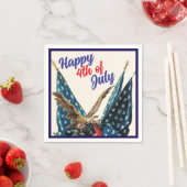 7月の国旗とイーグル愛国心4thクックアウトパーティー スタンダードカクテルナプキン (インサイチュ)