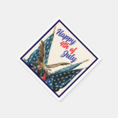 7月の国旗とイーグル愛国心4thクックアウトパーティー スタンダードカクテルナプキン (角)