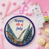 7月の国旗とイーグル愛国心4thクックアウトパーティー ペーパープレート (パーティー)