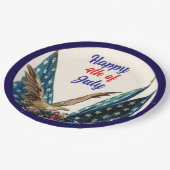 7月の国旗とイーグル愛国心4thクックアウトパーティー ペーパープレート (アングル)