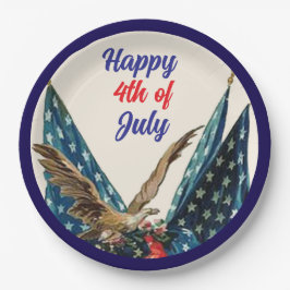 7月の国旗とイーグル愛国心4thクックアウトパーティー ペーパープレート