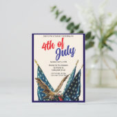 7月の国旗とイーグル愛国心4thクックアウトパーティー 招待状 (スタンド正面)