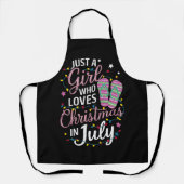7月の夏にクリスマスが大好きな女の子 エプロン (正面)