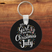 7月の夏にクリスマスが大好きな女の子 キーホルダー (正面)