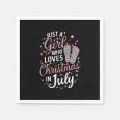 7月の夏にクリスマスが大好きな女の子 スタンダードカクテルナプキン (正面)