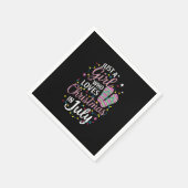 7月の夏にクリスマスが大好きな女の子 スタンダードカクテルナプキン (角)