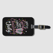 7月の夏にクリスマスが大好きな女の子 ラゲッジタグ (正面横)