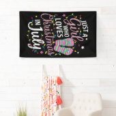 7月の夏にクリスマスが大好きな女の子 横断幕 (インサイチュ)