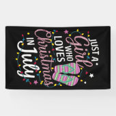 7月の夏にクリスマスが大好きな女の子 横断幕 (横)