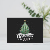 7月の夏にスイカのクリスマスツリーのクリスマス サンキューカード (スタンド正面)