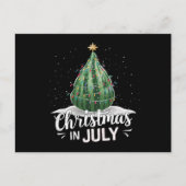 7月の夏にスイカのクリスマスツリーのクリスマス ポストカード (正面)
