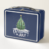 7月の夏にスイカのクリスマスツリーのクリスマス メタルランチボックス (正面)