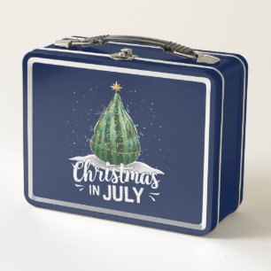 7月の夏にスイカのクリスマスツリーのクリスマス メタルランチボックス