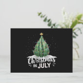 7月の夏にスイカのクリスマスツリーのクリスマス 招待状 (スタンド正面)