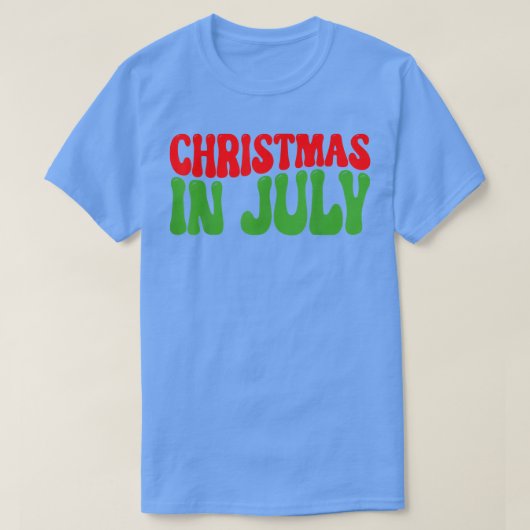7月の夏のクリスマスおもしろい Tシャツ (デザイン正面)