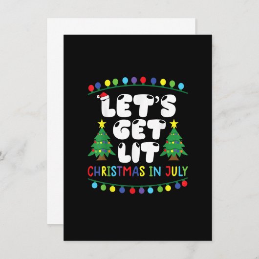 7月の夏のクリスマスにライトクリスマスをゲットしようT 招待状 (正面/裏面)