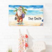 7月の夏のクリスマスサンタクロースビーチ 横断幕 (インサイチュ)