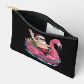 7月の夏のサンタフラミンゴフロアティクリスマス アクセサリーポーチ (見開き)