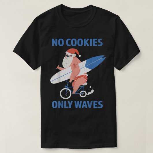 7月の夏のサンタ・クリスマス Tシャツ (デザイン正面)