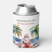 7月の夏のサンタIクリスマス 缶クーラー (缶正面)