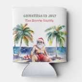 7月の夏のサンタIクリスマス 缶クーラー (裏面)