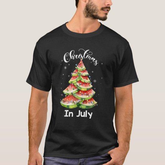 7月の夏のスイートレモンクリスマスツリー Tシャツ (正面)