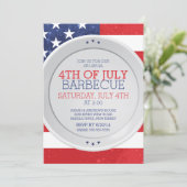 7月の夏のバーベキューのパーティーの愛国心が強い旗第4 招待状 (スタンド正面)
