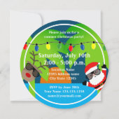 7月の夏のパーティの招待状のクリスマス 招待状 (裏面)