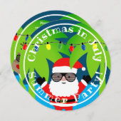 7月の夏のパーティの招待状のクリスマス 招待状 (正面/裏面)