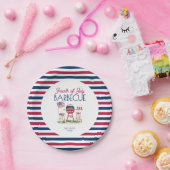 7月の夏のパーティー愛国的バーベキュー国旗 ペーパープレート (パーティー)