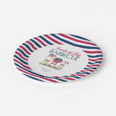 7月の夏のパーティー愛国的バーベキュー国旗 ペーパープレート (アングル)